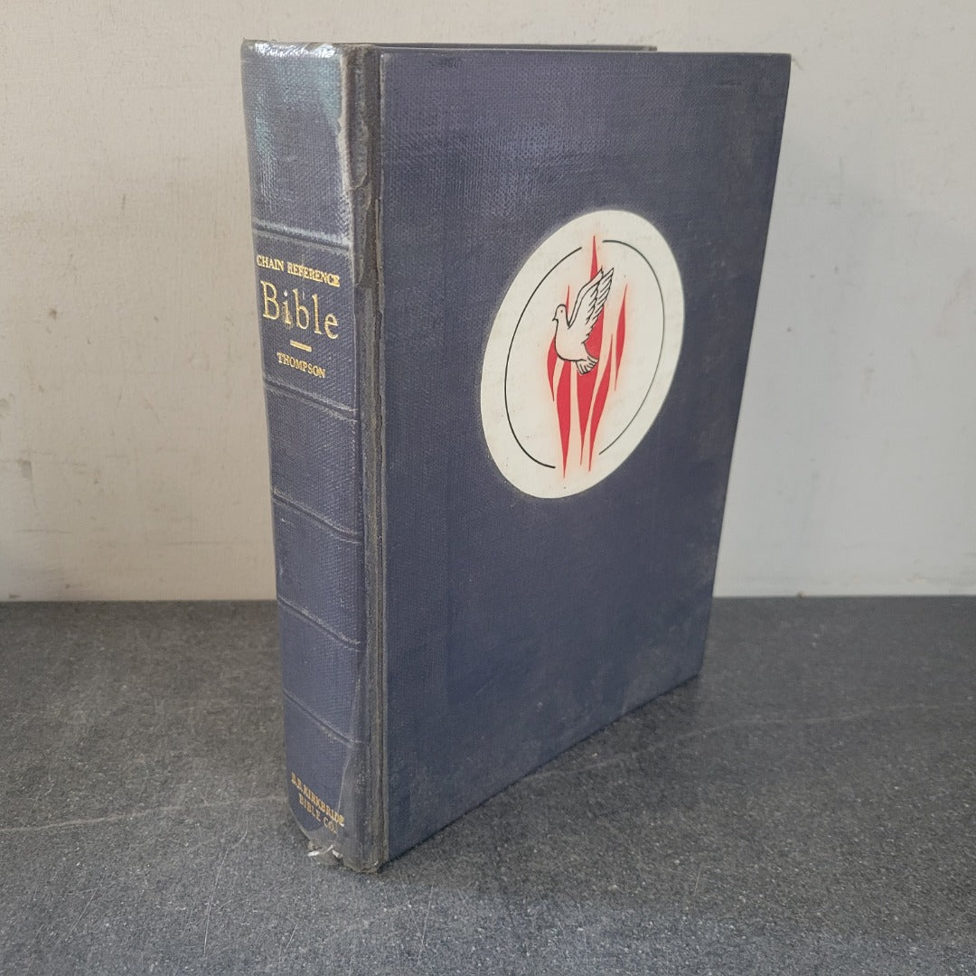 CHAIN REFERENCE BIBLE Thompson BB Kirkbridge Bible Co with tabs 1957