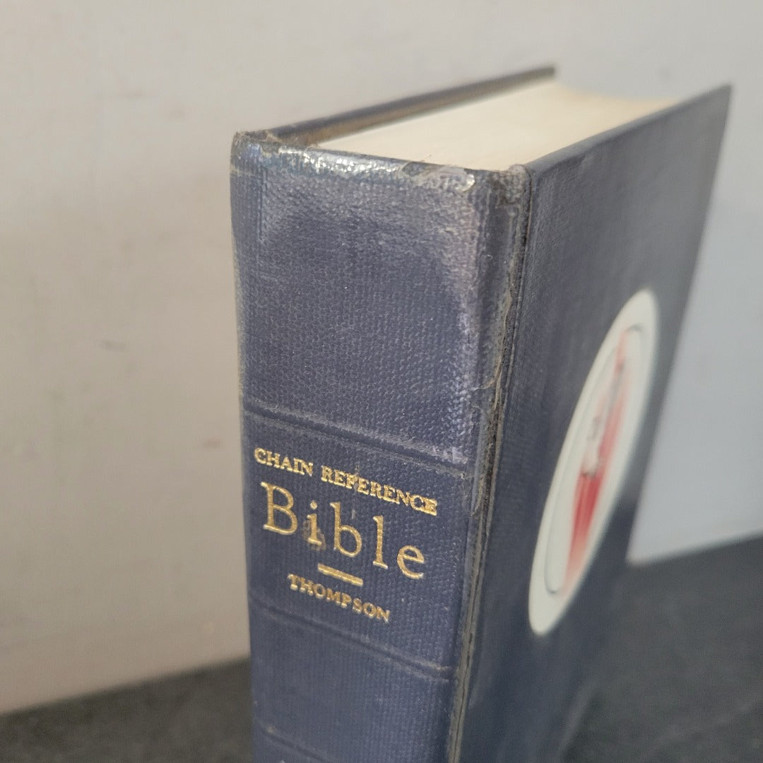 CHAIN REFERENCE BIBLE Thompson BB Kirkbridge Bible Co with tabs 1957