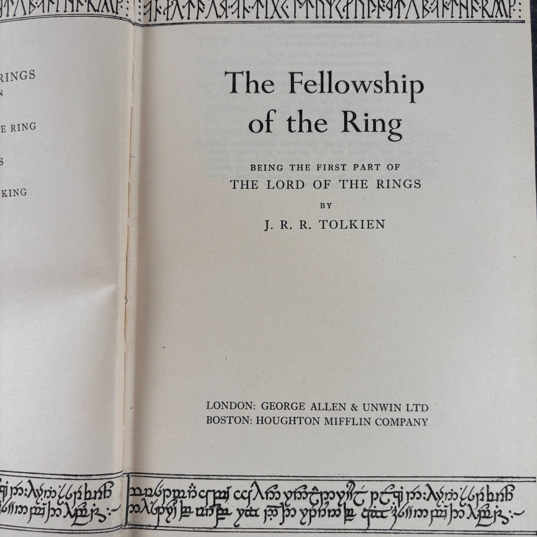 The Fellowship of the Ring J.R.R. Tolkien With Map Allen & Unwin 1961 11th Ed Hardcover