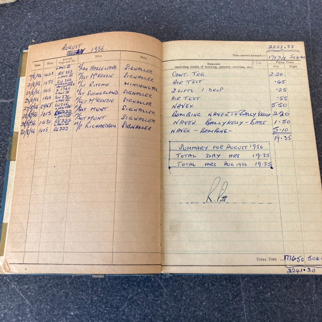 RAF Flying Log Books WW2 Navigators/Air Bombers/Gunner Form 1767 Filled In
