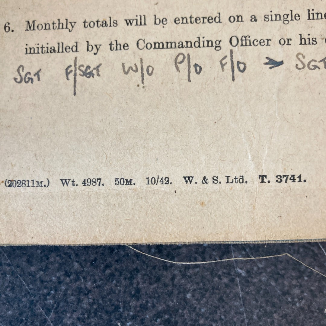 RAF Flying Log Books WW2 Navigators/Air Bombers/Gunner Form 1767 Filled In