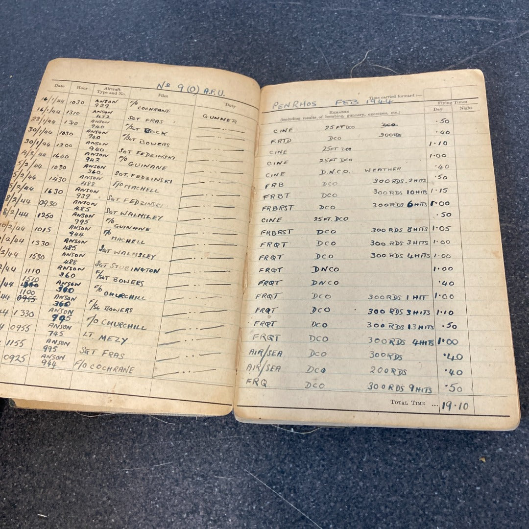 RAF Flying Log Books WW2 Navigators/Air Bombers/Gunner Form 1767 Filled In