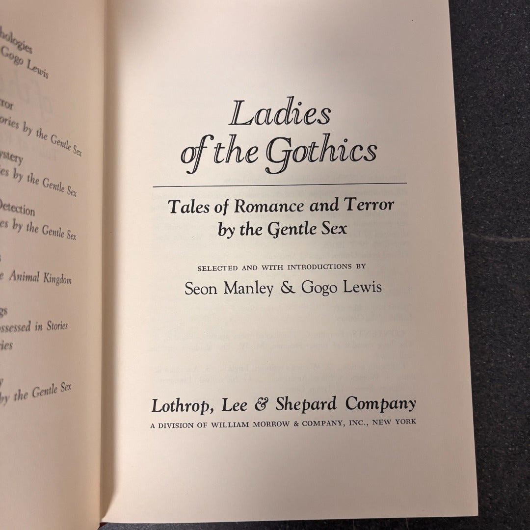 Ladies of the Gothics Manley & Lewis Tales of Romance and Terror 1975 Hardcover