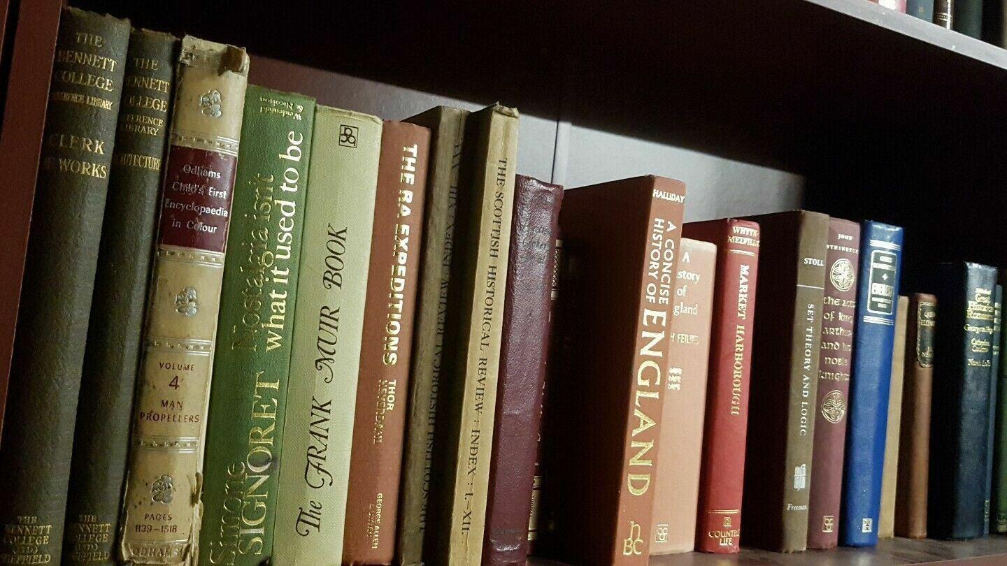 Job lot 20x Vintage Books Bundle Display Prop Old Antique Gold Spines Cloth