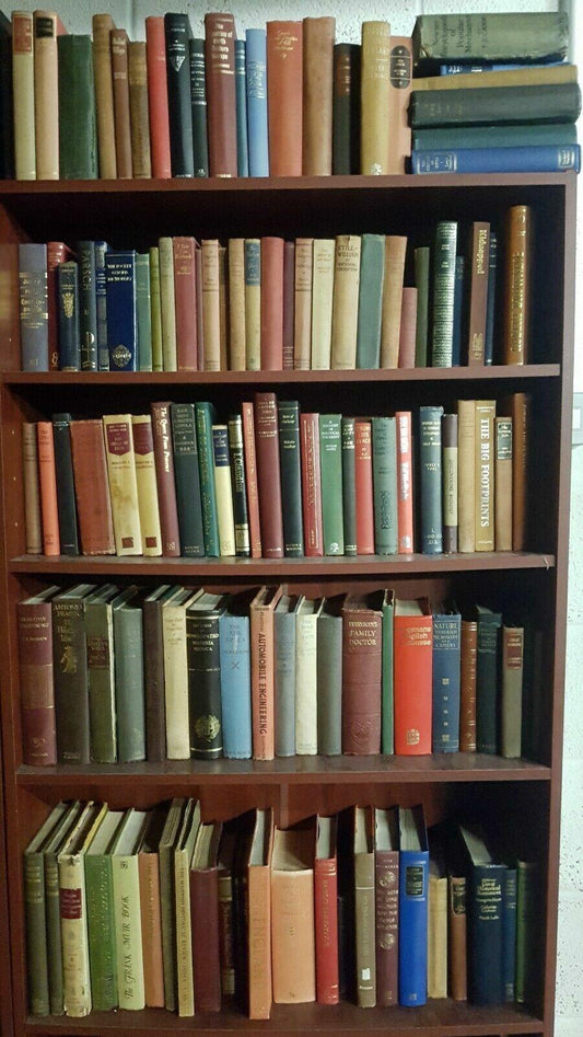 Job lot 20x Vintage Books Bundle Display Prop Old Antique Gold Spines Cloth