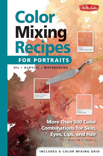 Color Mixing Recipes for Portraits: More Than 500 Color Combinations for Skin, Eyes, Lips & Hair (Color Mixing Recipes) [Spiral-bound] William F. Powell