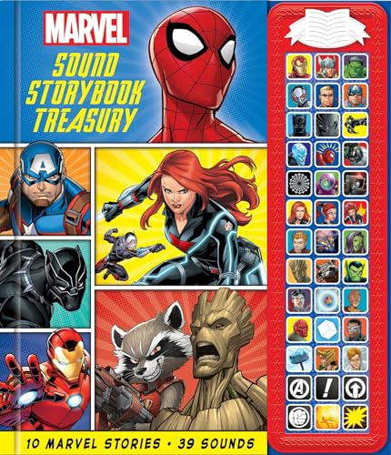 Marvel - Spider-man, Avengers, Black Panther, and More! Sound Storybook Treasury - PI Kids (Play-a-Sound) [Board book] PI Kids