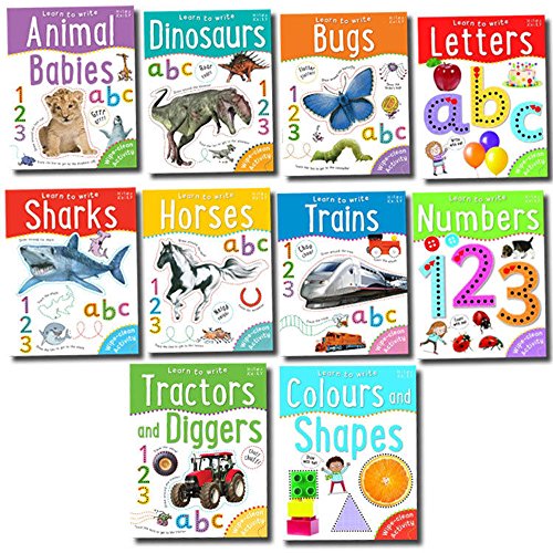 Learn to Write Letters, Numbers, Shape, Letter, Number Recognition, Educational, Miles Kelly 10 Wipe Clean Activity Books Includes Letters & Numbers [Paperback]