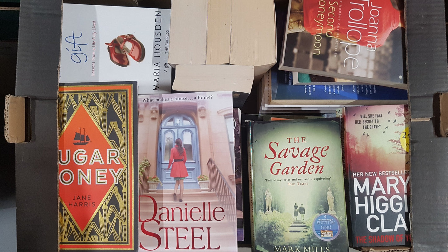 Pallet of Fiction Books, Wholesale Used Resale Novels P/B & H/B 20 Boxes